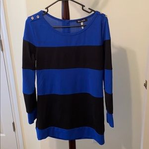 Blue and black striped dress